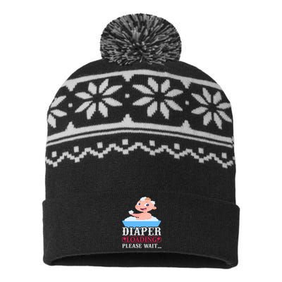 Diaper Loading Please Wait USA-Made Snowflake Beanie