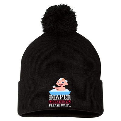 Diaper Loading Please Wait Pom Pom 12in Knit Beanie