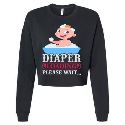 Diaper Loading Please Wait Cropped Pullover Crew