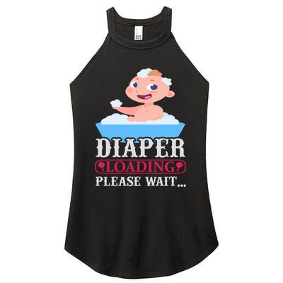 Diaper Loading Please Wait Women's Perfect Tri Rocker Tank
