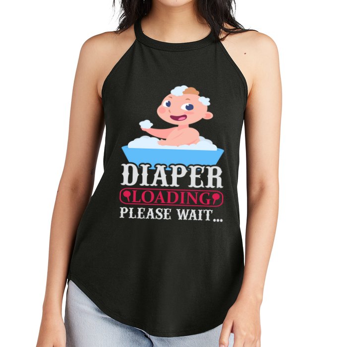 Diaper Loading Please Wait Women's Perfect Tri Rocker Tank