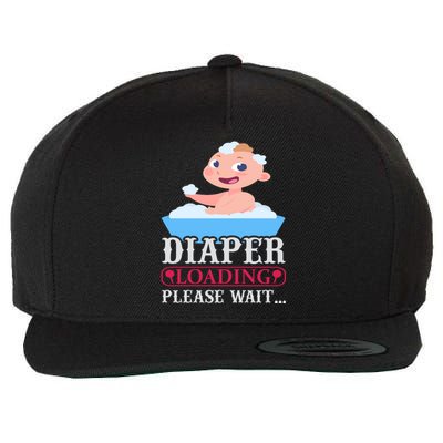 Diaper Loading Please Wait Wool Snapback Cap