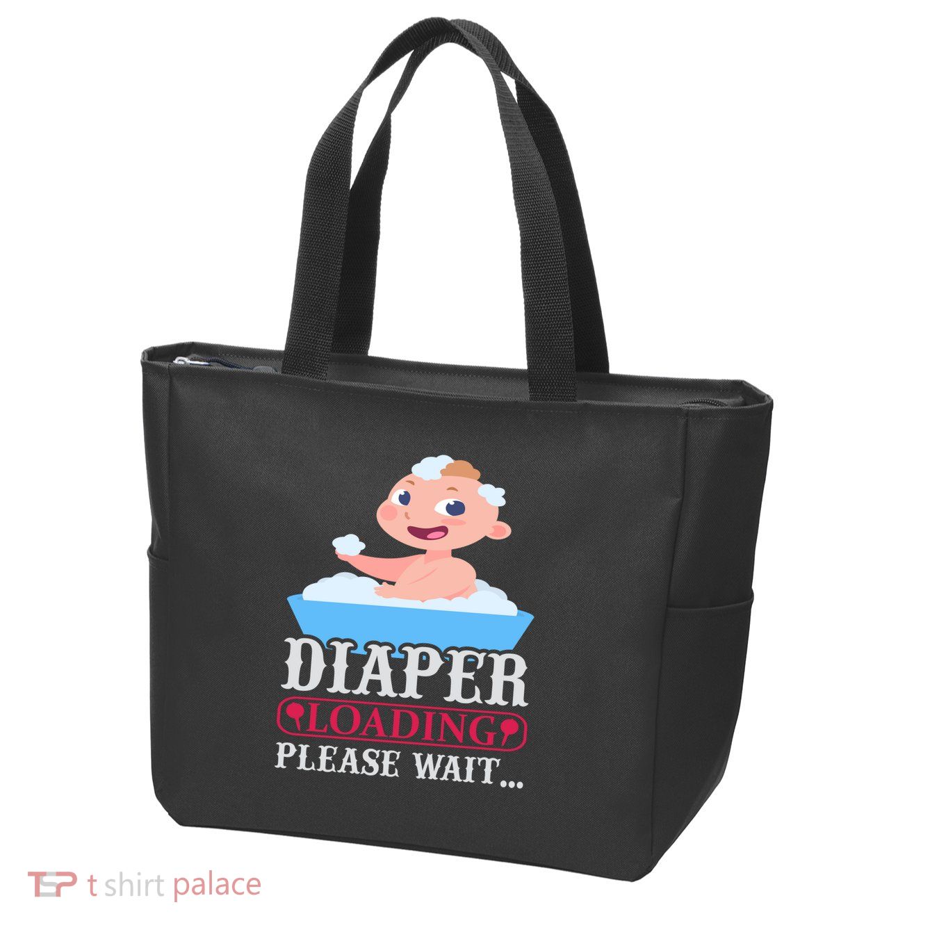 Diaper Loading Please Wait Zip Tote Bag