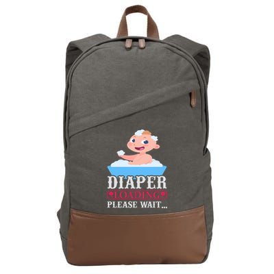 Diaper Loading Please Wait Cotton Canvas Backpack