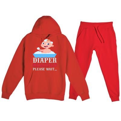 Diaper Loading Please Wait Premium Hooded Sweatsuit Set