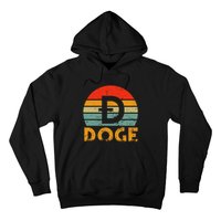 Dogecoin Logo Retro Vintage Dogecoin Hodler Trader Hoodie