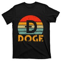 Dogecoin Logo Retro Vintage Dogecoin Hodler Trader T-Shirt