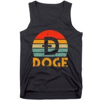 Dogecoin Logo Retro Vintage Dogecoin Hodler Trader Tank Top