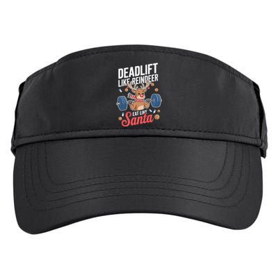 Deadlift Like Reindeer Eat Like Santa Christmas Weightlifter Adult Drive Performance Visor