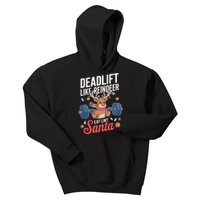 Deadlift Like Reindeer Eat Like Santa Christmas Weightlifter Kids Hoodie