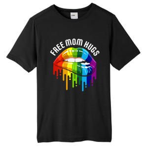 Dripping Lips Rainbow LGBTQ Mother FREE MOM HUGS Tall Fusion ChromaSoft Performance T-Shirt