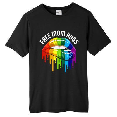 Dripping Lips Rainbow LGBTQ Mother FREE MOM HUGS Tall Fusion ChromaSoft Performance T-Shirt