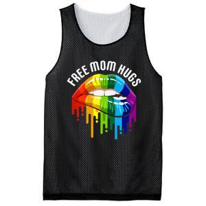 Dripping Lips Rainbow LGBTQ Mother FREE MOM HUGS Mesh Reversible Basketball Jersey Tank