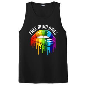 Dripping Lips Rainbow LGBTQ Mother FREE MOM HUGS PosiCharge Competitor Tank