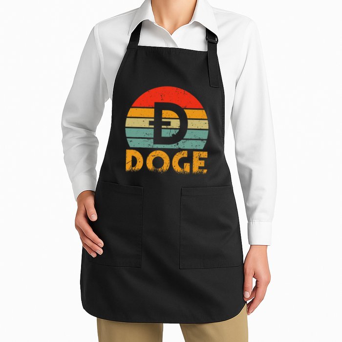Dogecoin Logo Retro Vintage Dogecoin Hodler Trader Apron