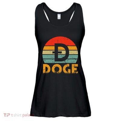 Dogecoin Logo Retro Vintage Dogecoin Hodler Trader Ladies Essential Flowy Tank