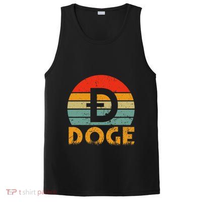 Dogecoin Logo Retro Vintage Dogecoin Hodler Trader PosiCharge Competitor Tank