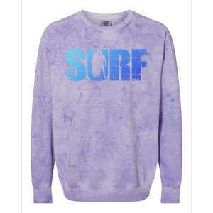 Distressed Look Surfing Gift For Surfers Cute Gift Colorblast Crewneck Sweatshirt