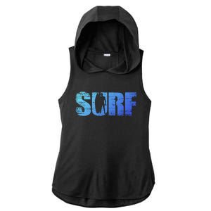 Distressed Look Surfing Gift For Surfers Cute Gift Ladies PosiCharge Tri-Blend Wicking Draft Hoodie Tank