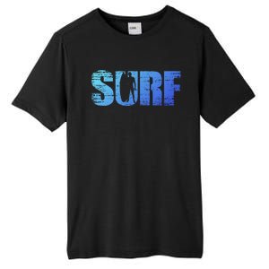 Distressed Look Surfing Gift For Surfers Cute Gift Tall Fusion ChromaSoft Performance T-Shirt