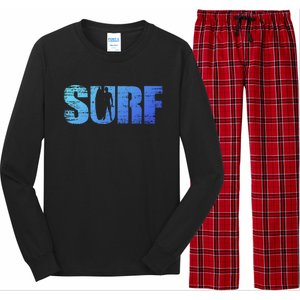 Distressed Look Surfing Gift For Surfers Cute Gift Long Sleeve Pajama Set