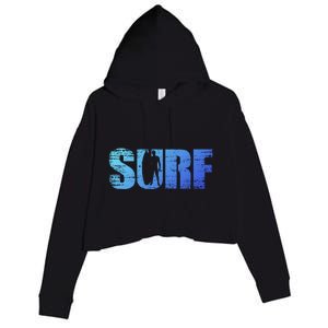 Distressed Look Surfing Gift For Surfers Cute Gift Crop Fleece Hoodie