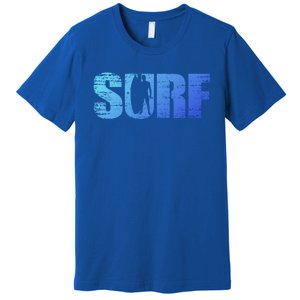 Distressed Look Surfing Gift For Surfers Cute Gift Premium T-Shirt