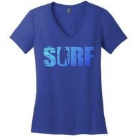 Distressed Look Surfing Gift For Surfers Cute Gift Women's V-Neck T-Shirt