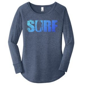 Distressed Look Surfing Gift For Surfers Cute Gift Women's Perfect Tri Tunic Long Sleeve Shirt