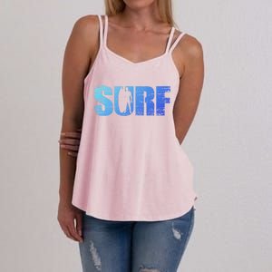 Distressed Look Surfing Gift For Surfers Cute Gift Women's Strappy Tank