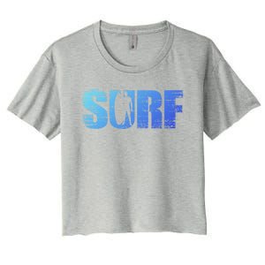 Distressed Look Surfing Gift For Surfers Cute Gift Women's Crop Top Tee