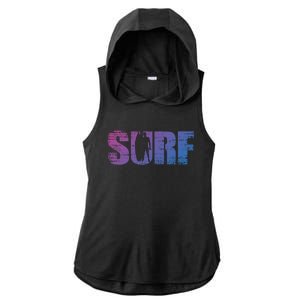 Distressed Look Surfing Gift For Surfers Cute Gift Ladies PosiCharge Tri-Blend Wicking Draft Hoodie Tank