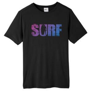 Distressed Look Surfing Gift For Surfers Cute Gift Tall Fusion ChromaSoft Performance T-Shirt