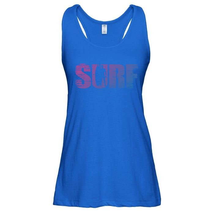 Distressed Look Surfing Gift For Surfers Cute Gift Ladies Essential Flowy Tank