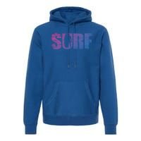 Distressed Look Surfing Gift For Surfers Cute Gift Premium Hoodie