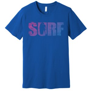 Distressed Look Surfing Gift For Surfers Cute Gift Premium T-Shirt