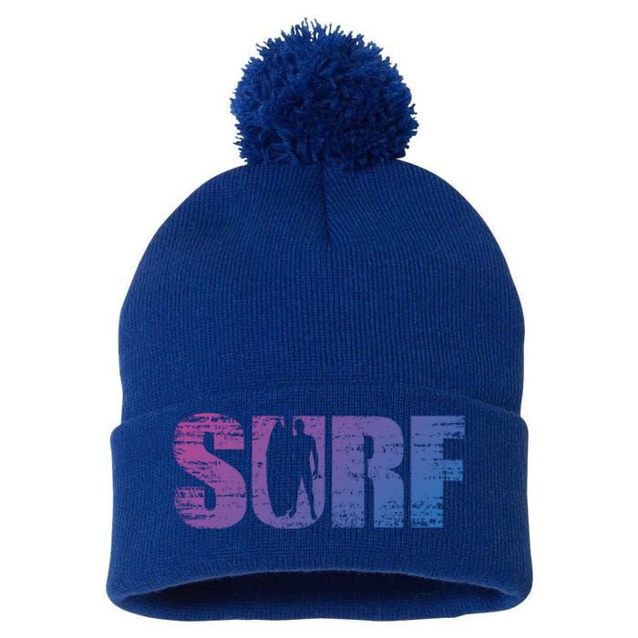 Distressed Look Surfing Gift For Surfers Cute Gift Pom Pom 12in Knit Beanie