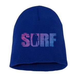 Distressed Look Surfing Gift For Surfers Cute Gift Short Acrylic Beanie