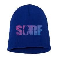 Distressed Look Surfing Gift For Surfers Cute Gift Short Acrylic Beanie