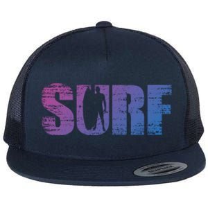 Distressed Look Surfing Gift For Surfers Cute Gift Flat Bill Trucker Hat