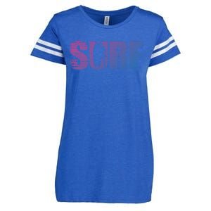 Distressed Look Surfing Gift For Surfers Cute Gift Enza Ladies Jersey Football T-Shirt