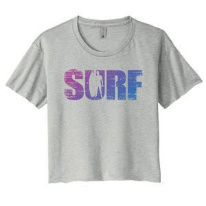 Distressed Look Surfing Gift For Surfers Cute Gift Women's Crop Top Tee