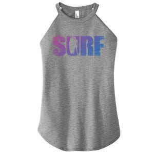 Distressed Look Surfing Gift For Surfers Cute Gift Women's Perfect Tri Rocker Tank