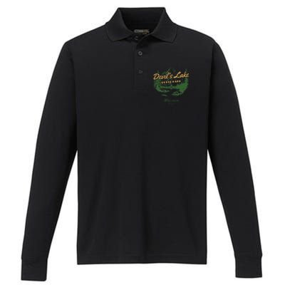 DevilS Lake State Park Wisconsin Retro Vintage Performance Long Sleeve Polo