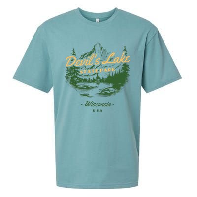 DevilS Lake State Park Wisconsin Retro Vintage Sueded Cloud Jersey T-Shirt