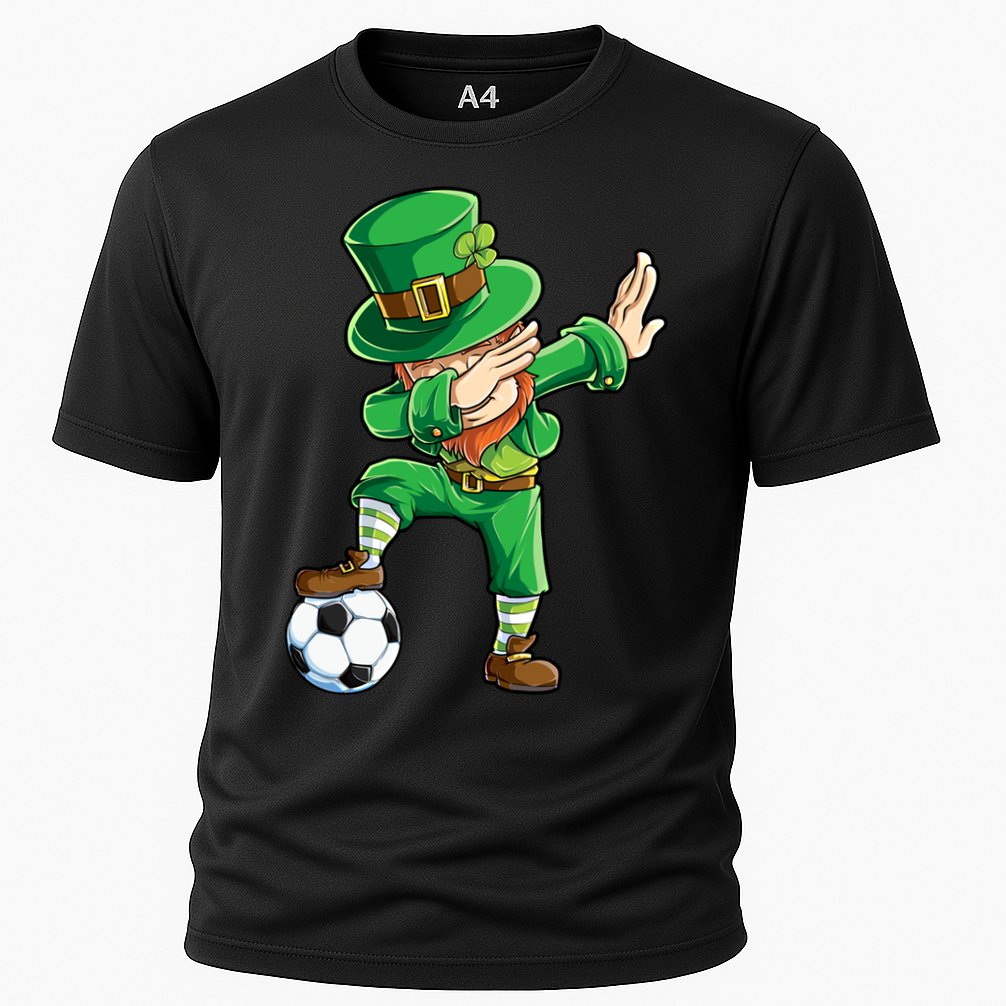 Dabbing Leprechaun St Patricks Day Soccer Sports Gift Cooling Performance Crew T-Shirt