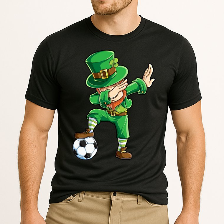 Dabbing Leprechaun St Patricks Day Soccer Sports Gift Cooling Performance Crew T-Shirt
