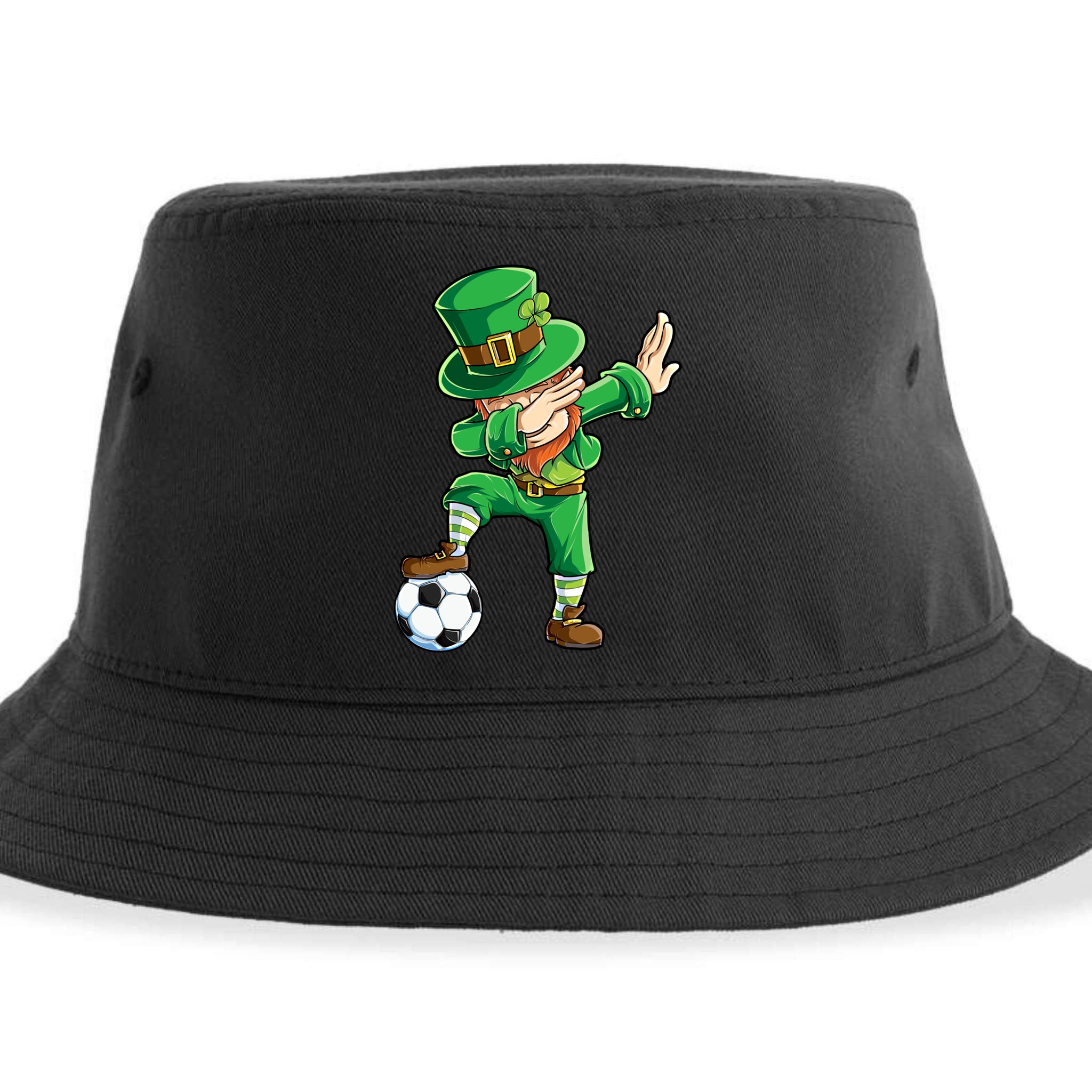 Dabbing Leprechaun St Patricks Day Soccer Sports Gift Sustainable Bucket Hat