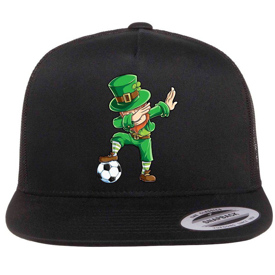 Dabbing Leprechaun St Patricks Day Soccer Sports Gift Flat Bill Trucker Hat