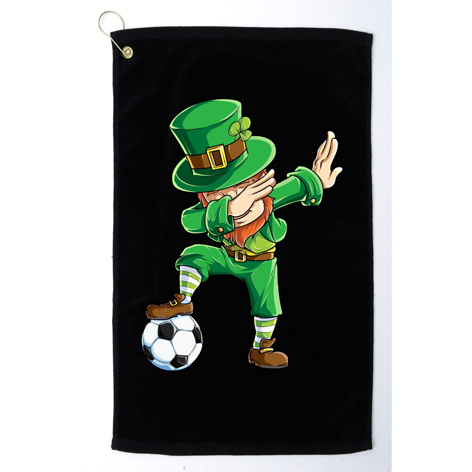 Dabbing Leprechaun St Patricks Day Soccer Sports Gift Golf Towel